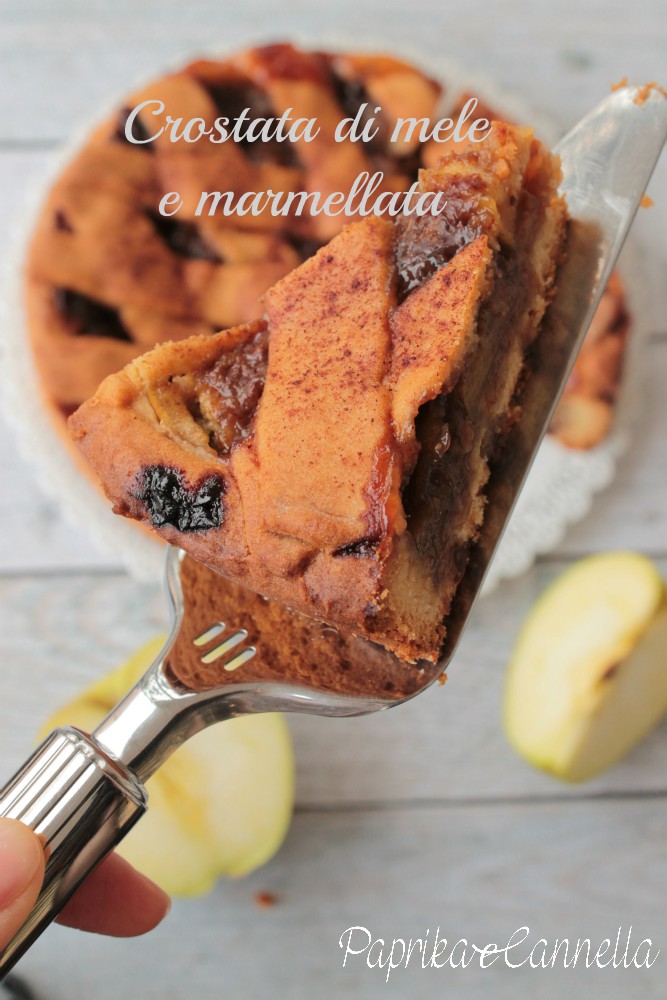 Crostata di mele con marmellata di arance e noci